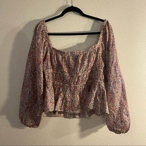 J Crew Puff Textured Sleeve Floral